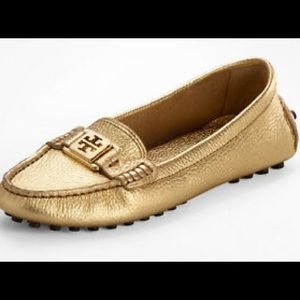 Tory Burch Gold Kendrick Driving Loafer